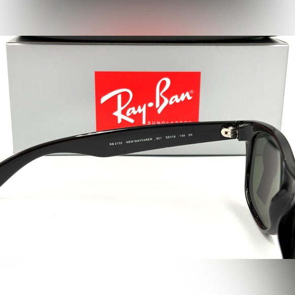 Black Ray Ban Sunglasses RB2132 New Version Unisex Fit Rectangle G-15 Lens - Picture 7 of 11